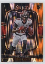 2025 Panini Select Premier Level Black & Orange Shock Prizm Tez Johnson 1o6x