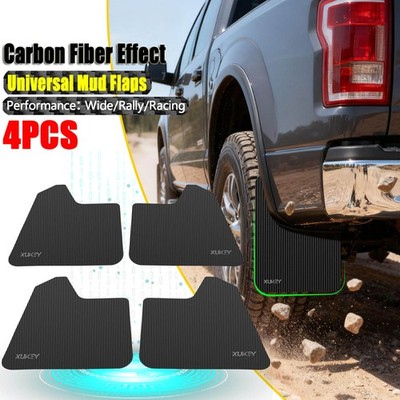 4PCS Carbon Fiber Front&Rear Universal Splash Guards Mud Flaps Truck Car Pickup