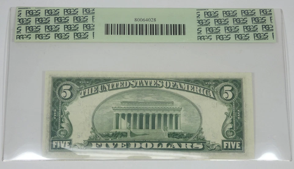 1950-B $5 San Francisco L-District FRN PCGS Gem New 65 PPQ Fr#1963-L - Image 2 of 4