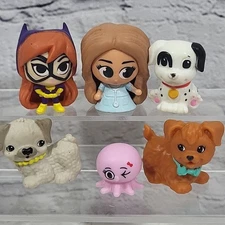 Squeezable Rubber Squishy Figures Lot 6 Sensory Toys Dolls Puppy Dogs Jellyfish