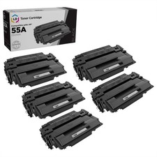 LD 5PK Replacement HP 55A 55X CE255A CE255X Toner Cartridges LaserJet P3015 M551