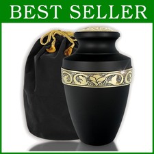 Elegant Black Gold Cremation Urn