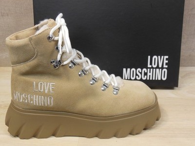 Love Moschino Boots Wildleder beige, gefüttert. Gr. 39
