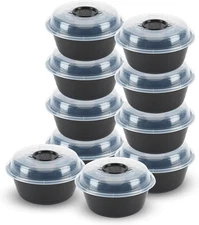 GoodCook 4-Cup Meal Prep Bowls Set with Lids and Dressing Cup, Microwavable Food