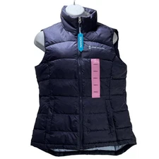 Free Country Womens Down Vest S Lightweight Warm Cozy Navy Blue With Tags