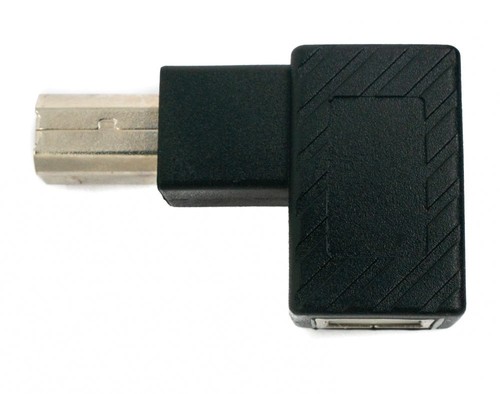 Adattatore USB 2.0 Tipo B Maschio A Femmina Angolare Cavo Nero - 第 1/4 張圖片