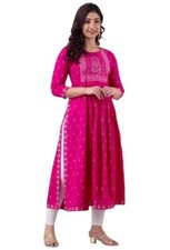 Women's Casual Viscose Rayon 3-4th Sleeve Nayra Cut Kurti code 52