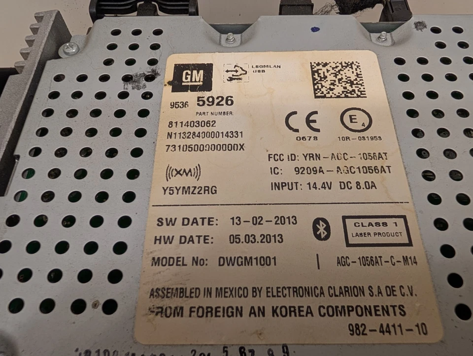 2014 CHEVROLET SONIC Radio Stereo AM FM Receiver MP3 CD Payer 811403062 OEM - Изображение 4 из 4