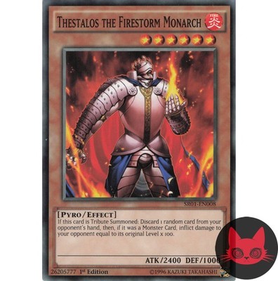 Yugioh Thestalos der Feuersturmmonarch SR01-DE008 Common 1. Auflage NM