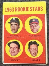 1963 TOPPS ROOKIE STARS EGAN/NAVARRO/G PERRY/SISK #169 VG SMALL INK MARK