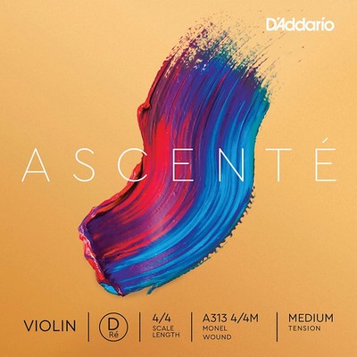 D'Addario Ascente Violin D String 34 Size, Medium