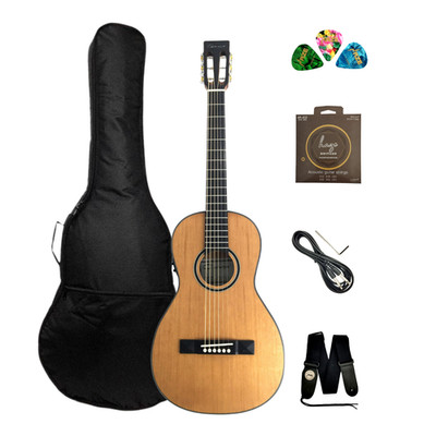 Caraya Parlor Cedar Top Built-In Pickups/Tuner Acoustic Guitar -PARLOR61 Natural