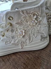 Wedding Shoes Converse High Top Champagne Color sz 7 New