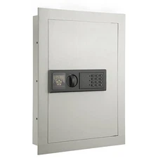 In-Wall Safe with LED Keypad & Override Keys - Secure Cash, Jewelry, Passports