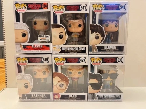 Stranger things Funko Pop lot Steve w/ Sunglasses, Brenner, Eleven, Barb NEW
