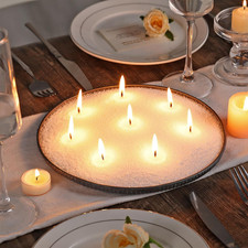 1LB Candle Sand- White Candle Beads, Sand Wax, Pearled Candles with Wicks 10 Pc