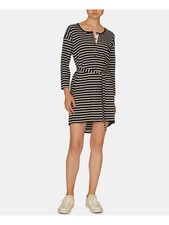 SANCTUARY Womens Shirt Dress Above The Knee Belted Long Sleeve Jewel Neck