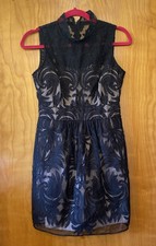 Baraschi for Anthropologie Little Black Lace Party / Cocktail Dress Size 2