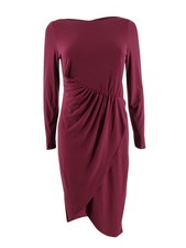 Adrianna Papell Women's Draped Jersey Dress (4, Garnet) 191937532129