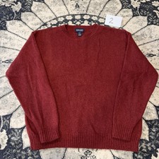 Vintage 90s LANDS END Sweater Mens XL Made in USA Wool Blend Ragg Knit Marled