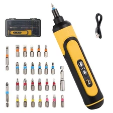Electric Screwdriver Rechargeable, 4V Cordless Screwdriver,With 3 Gear Torque...