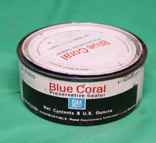Used Rare Vintage Gm Accessories Blue Coral Preservative Sealer 8 Oz Tin Can Used Rare Vintage Gm Accessories Blue Coral Preservative Sealer 8 Oz Tin Can