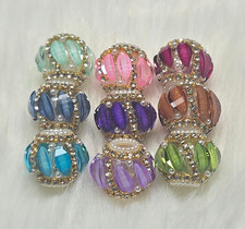 Set of 9 Rhinestone Fancy beads for pens  keychains 16mm