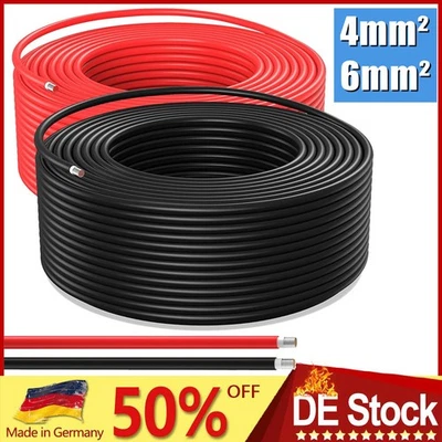 KOVOL 25M 50M 100M Solarkabel Solarleitung 4mm2 6mm2 PV-Anlage Photovoltaik PV Kabel