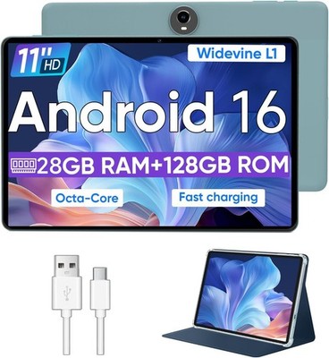 Android 16 Tablet,11 Inch Tablets with Octa Core Processor, 28GB RAM 128GB RO...