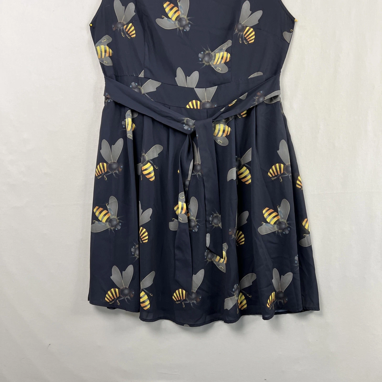 VETEMENTS Abito LA Soul Bumble Bee taglia grande festa blu navy preppy cottage stravagante