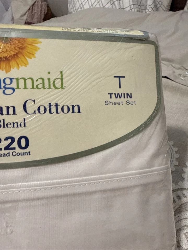 CONJUNTO DE LENÇÓIS DUPLOS DE MISTURA DE ALGODÃO EGÍPCIO SPSRINGMAID BOLSOS PROFUNDOS NOVO NO PACOTE - Imagem 4 de 4