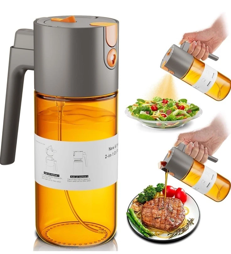 Upgrade 2 in 1 Oil Sprayer for Cooking, 17Oz Light-Blocking Glass Olive Oil Disp
Opens in a new wind