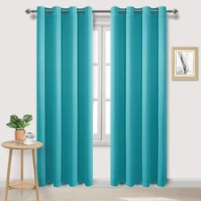 DWCN Blackout Curtains 84" Long 2 Panels Thermal Room Darkening Turquoise