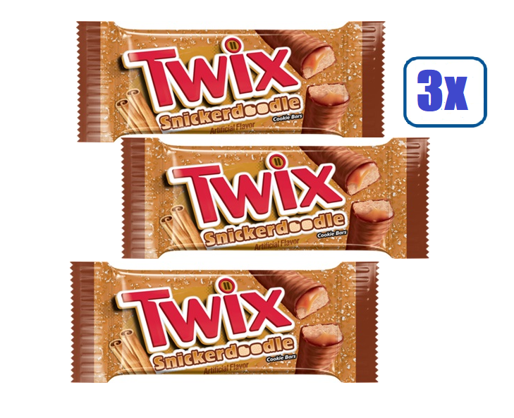 3x Packs TWIX Snickerdoodle Cookie Chocolate Candy Bars - 1.4oz | eBay