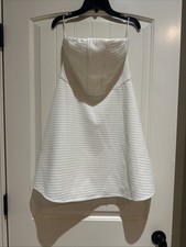 Express Strapless White Textured Fit & Flare Dress Size 6 Women’s