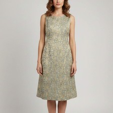 Dolce Gabbana BlueGold Floral Jacquard Sleeveless Dress M