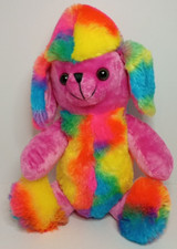 Kellytoy Pink Tie Dye Dog Stuffed Animal Floppy Ears 11" Tall