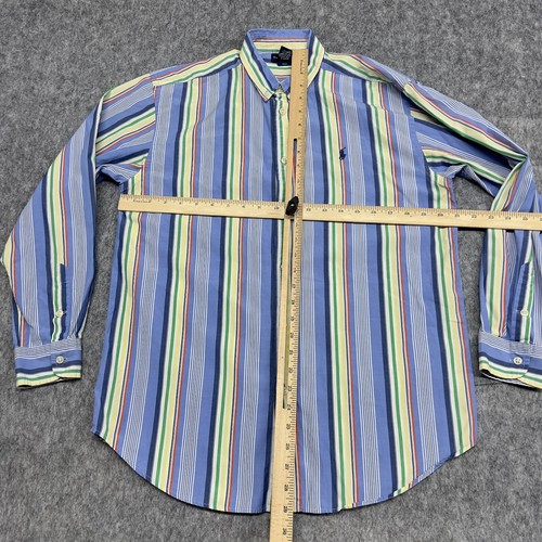 Ralph Lauren Shirt Boys XL 20 Blue Striped Button Down Classic Navy Pony Preppy - Picture 18 of 23
