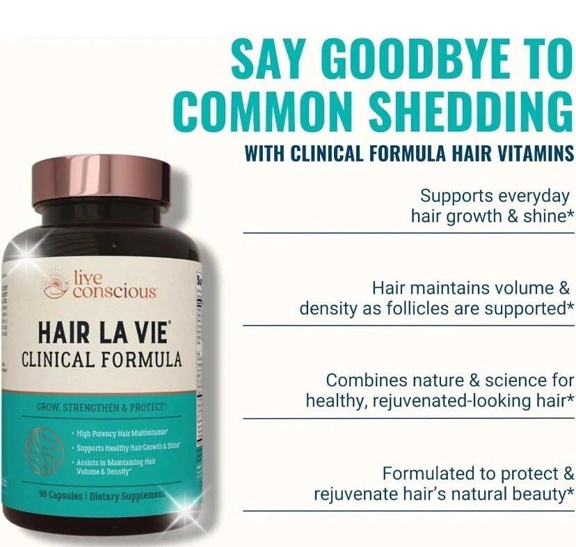 Hair La Vie Live Conscious Clinical Formula Growth 90 Count (Pack of 1)