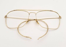 Vintage B L Ray Ban Bausch Lomb 58mm Gold Echelon Cable Temples Frame Only