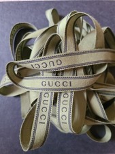 Authentic Gucci Green  Black Logo Ribbon Strand 36" x 5/8"  1 Yard