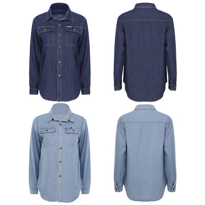 Women Shirt Work Coat Lightweight Shirts Vintage Jacket Life Tops Pockets Top