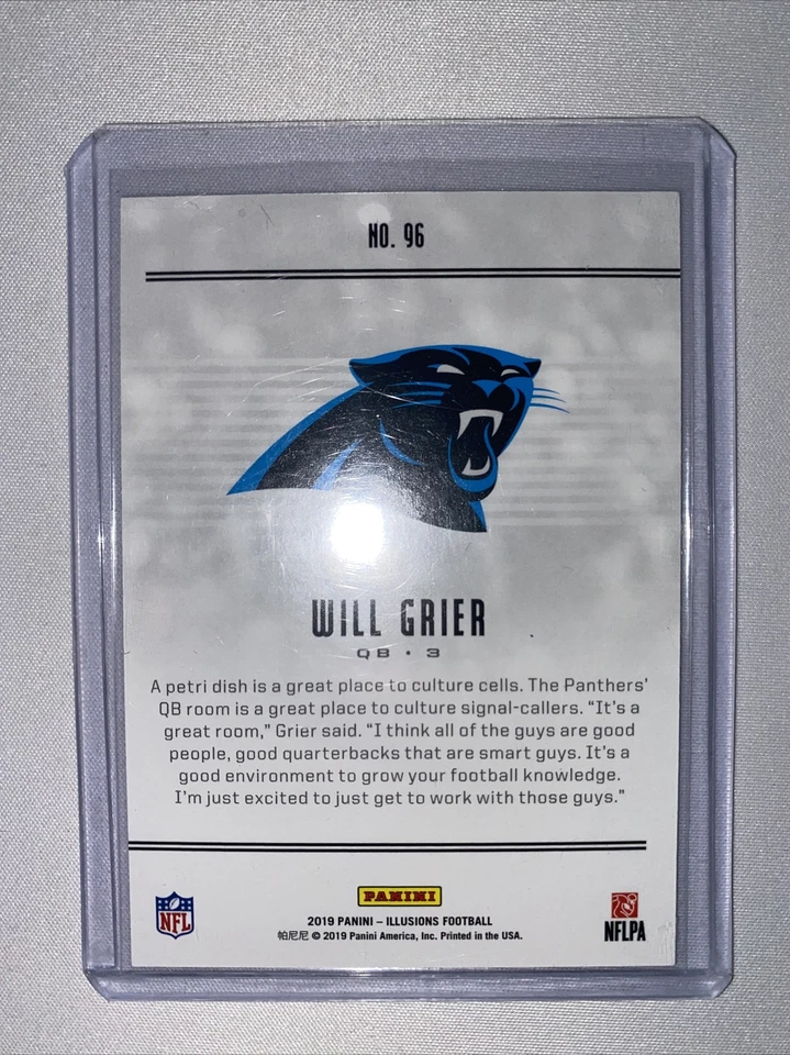 2019 Panini Illusions Green /99 Will Grier #96 Rookie RC - Image 3 of 3