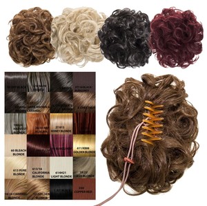 New Ladies Curly Claw Clip In Clamp Synthetic Hair Bun Up Style