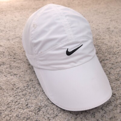 Vintage Nike Hat Tailwind Panel Y2K Dri Fit Running White Black
