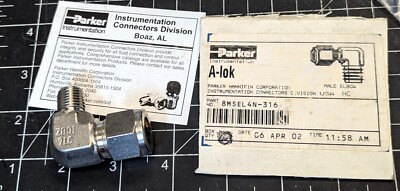 Gomito A-Lok Parker 8MSEL4N-316 – Tubo 1/2 X 1/4, 316SS, Confezione 10 Pezzi - 2