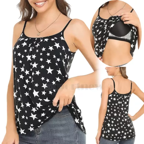 Women Plus Size Tank Tops Loose Casual Summer Top Pleated Flowy Adjustable Strap - Picture 24 of 55