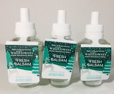 Bath  Body Works FRESH BALSAM Fragrance Wallflowers Plug Refill Bulb NEW 3 Pack