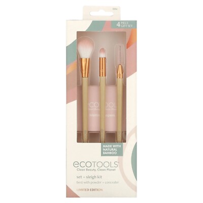 EcoTools Set + Sleigh Kit Limited Edition 4 Piece Gift Set Vegan Distressed Box