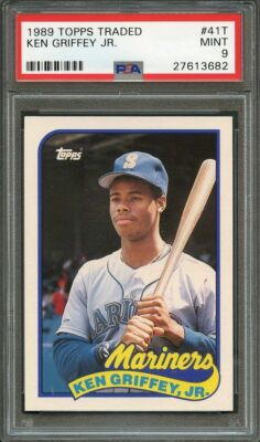1989 Topps Traded #41T Ken Griffey Jr Mariners Rookie Card PSA 9